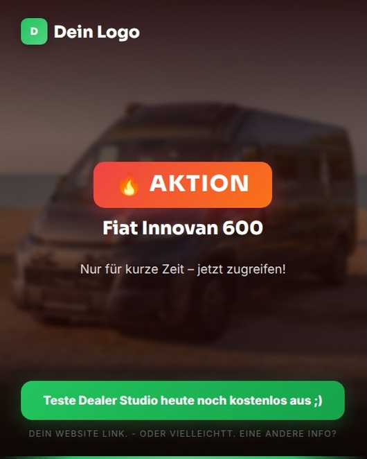 Angebots-Karte mit Reduziert-Badge bei Sonnenuntergang