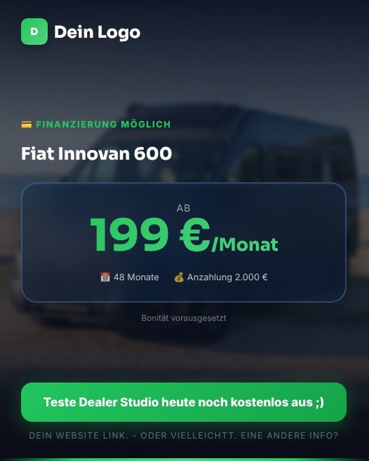 Finanzierungskarte ab 299 Euro pro Monat für Autohändler-Post