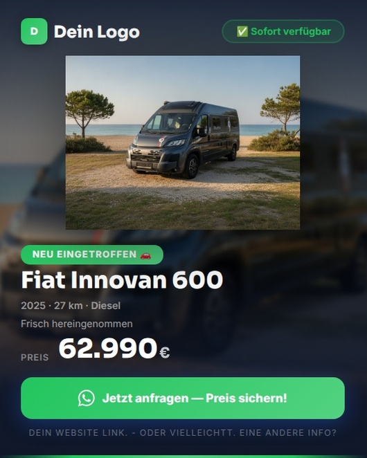 Instagram-Karte Neu eingetroffen im Showroom